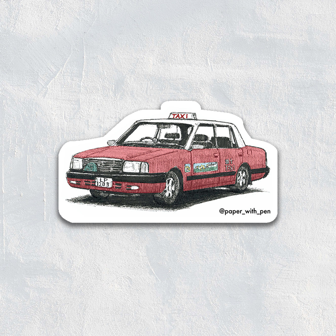 Hand Drawn Sticker: Taxi