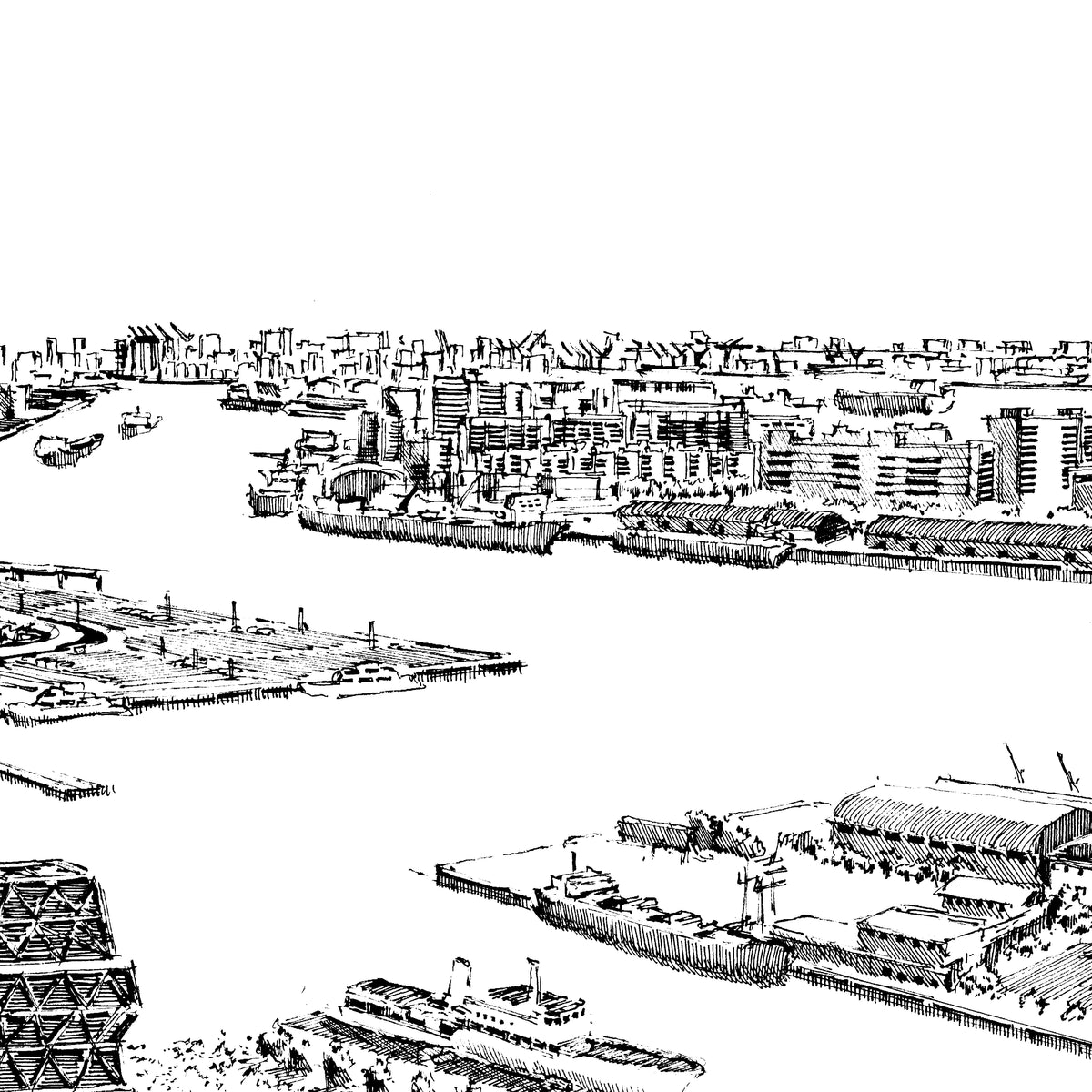 Aerial View of Kaohsiung (Original Drawing)