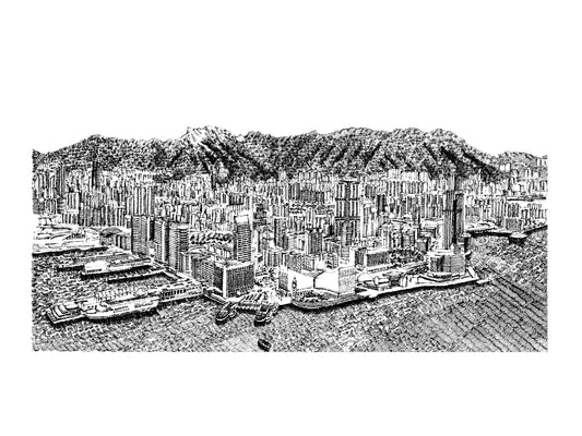 Aerial View of Tsim Sha Tsui (Original Drawing)