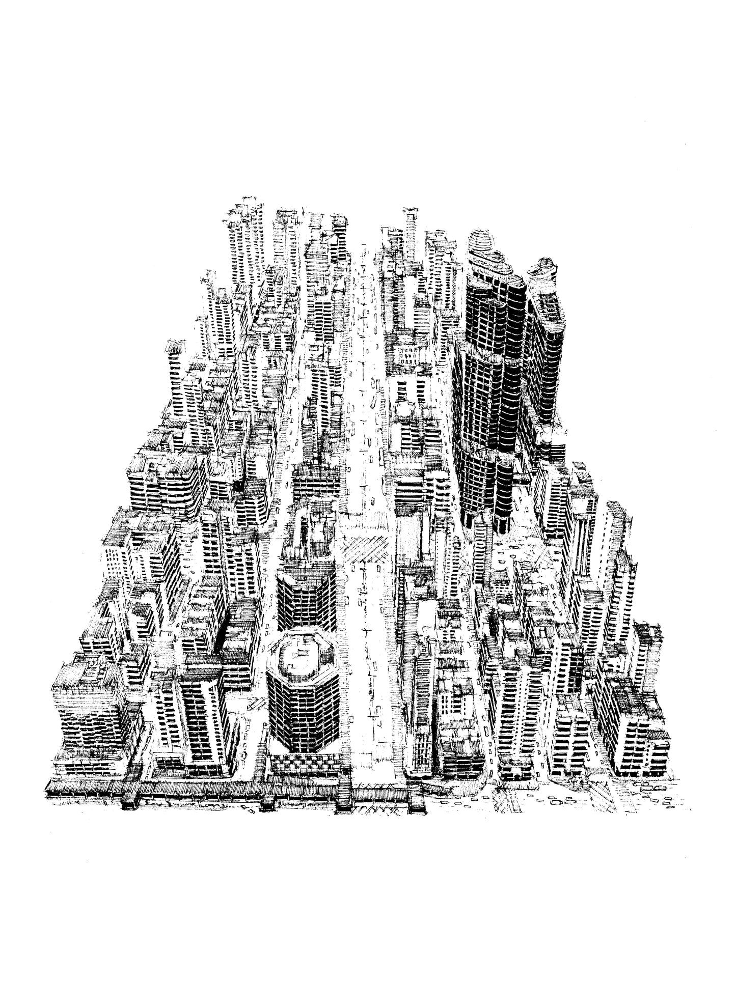 Aerial View of Mong Kok (Original Drawing)