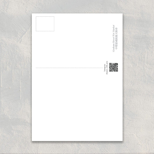 A6 Hand-Drawn Postcard : Graham Street Wet Market