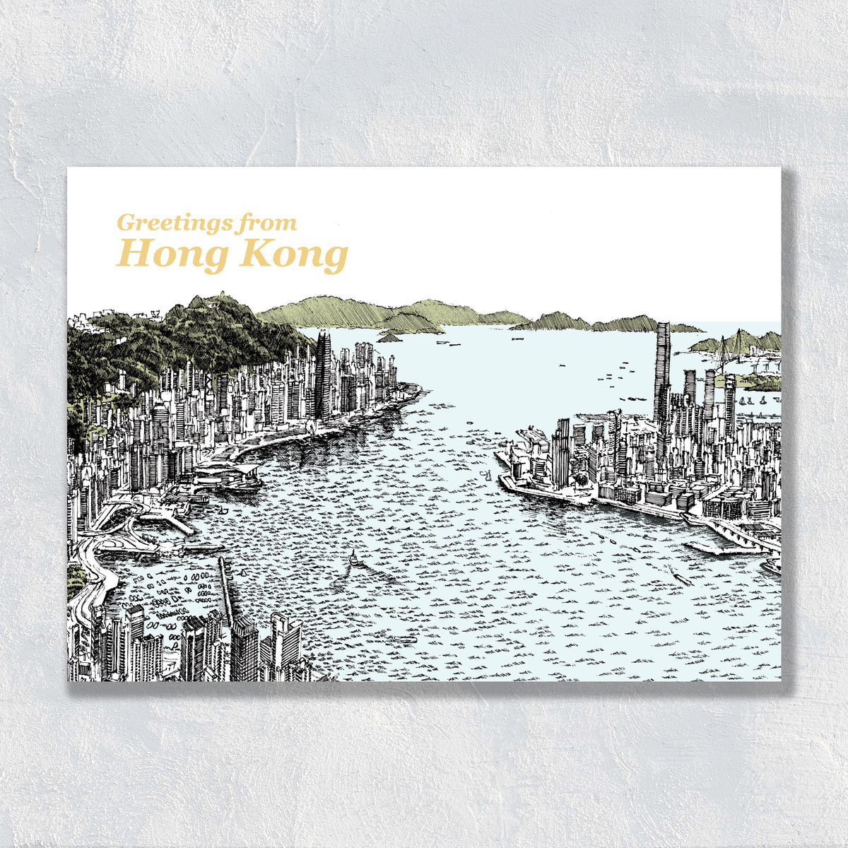 香港手繪賀卡: Greetings from Hong Kong