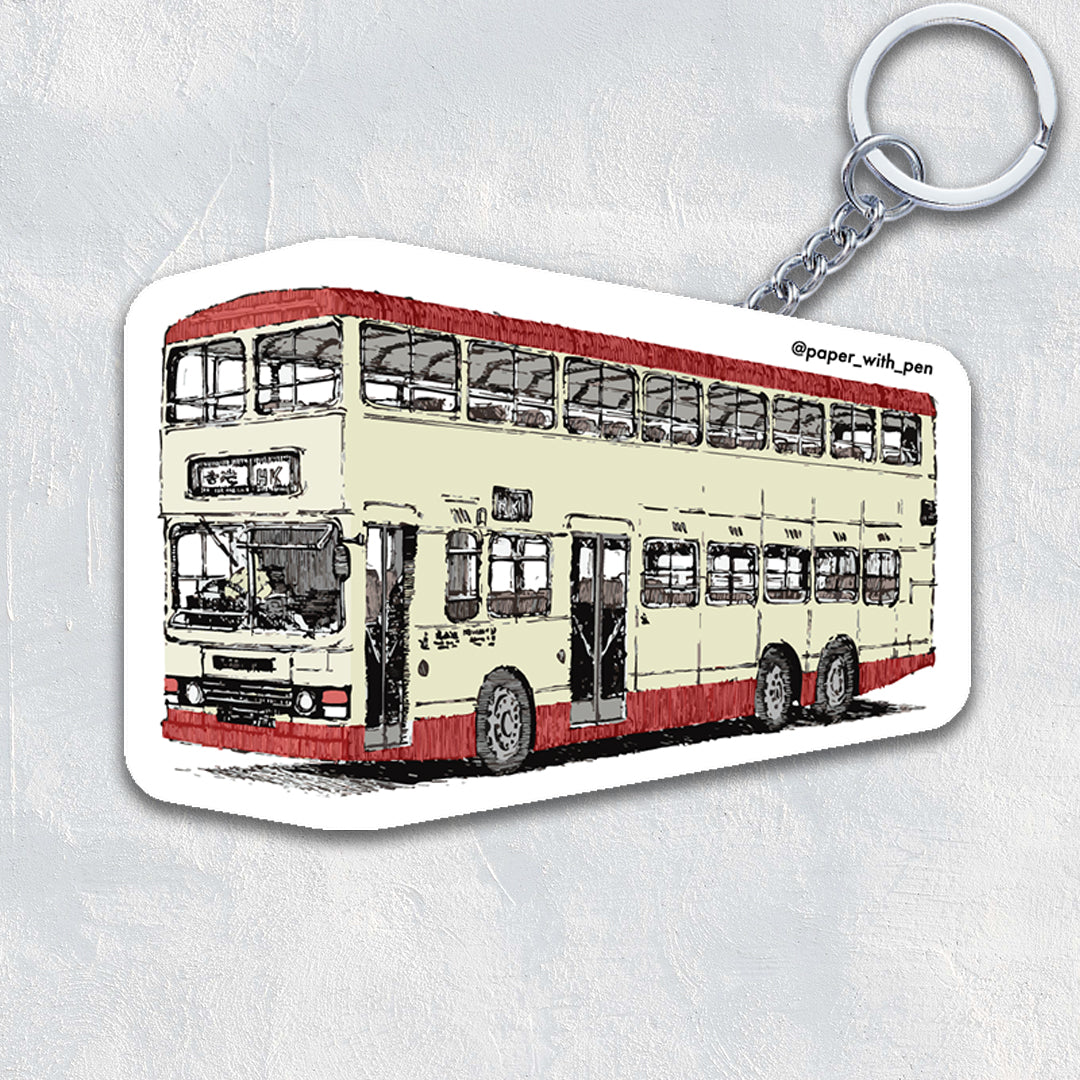 Hong Kong Transport Keychain: Double-decker bus