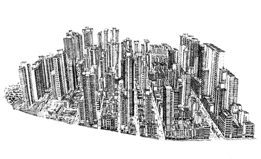 Aerial View of Sai Ying Pun (Original Drawing)