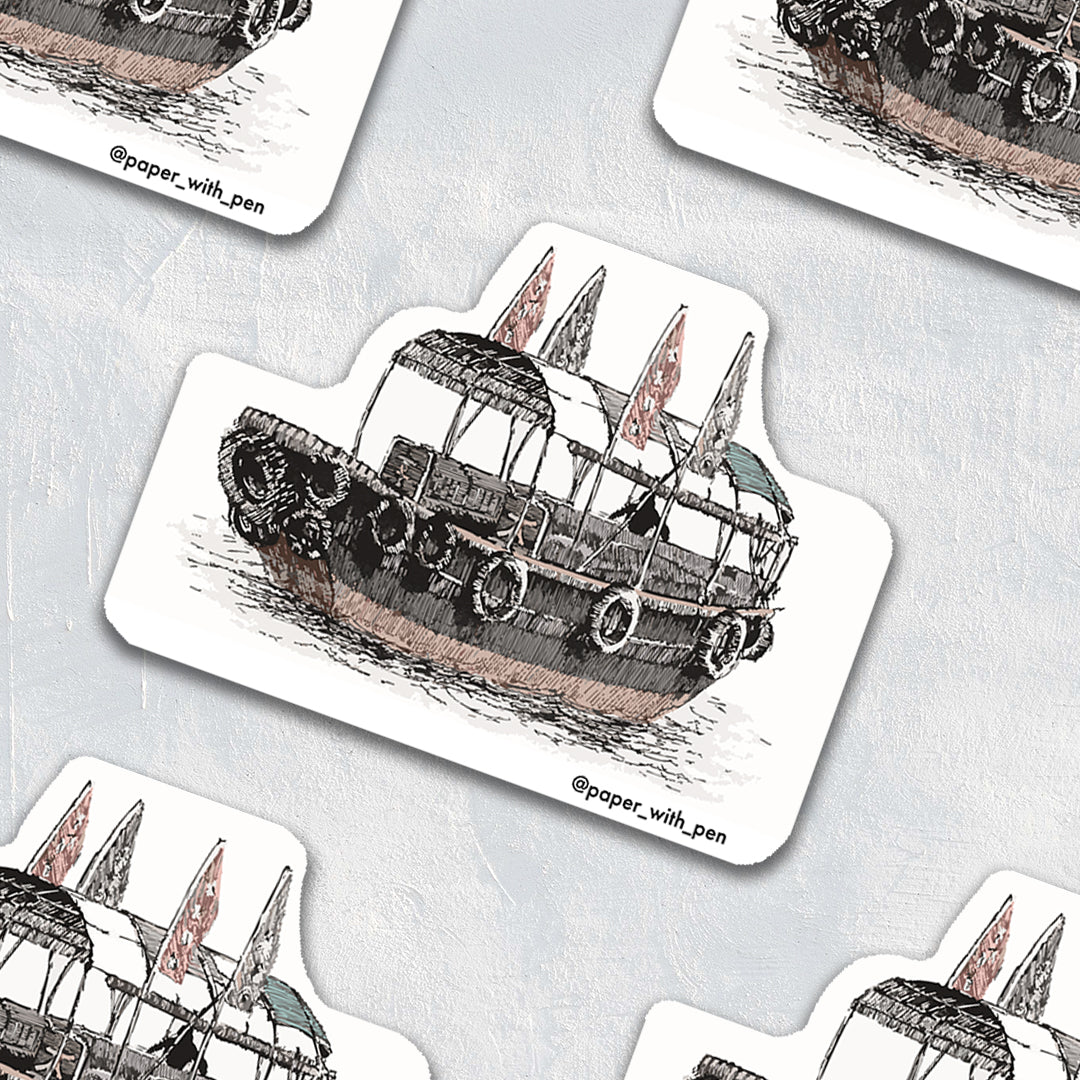 Hand Drawn Sticker: Sampan