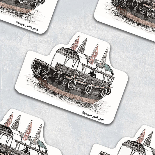 Hand Drawn Sticker: Sampan