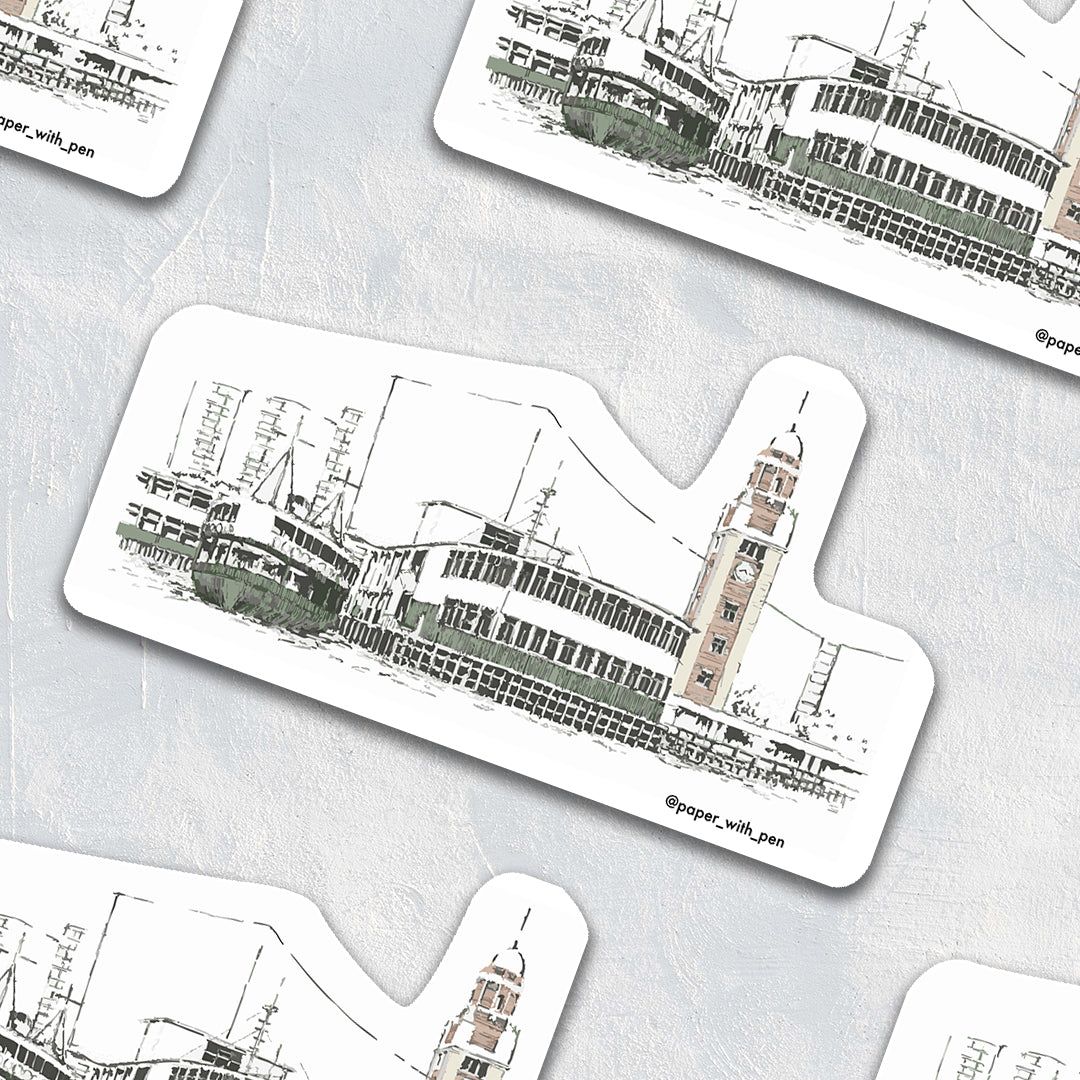 Hand Drawn Sticker: Ferry