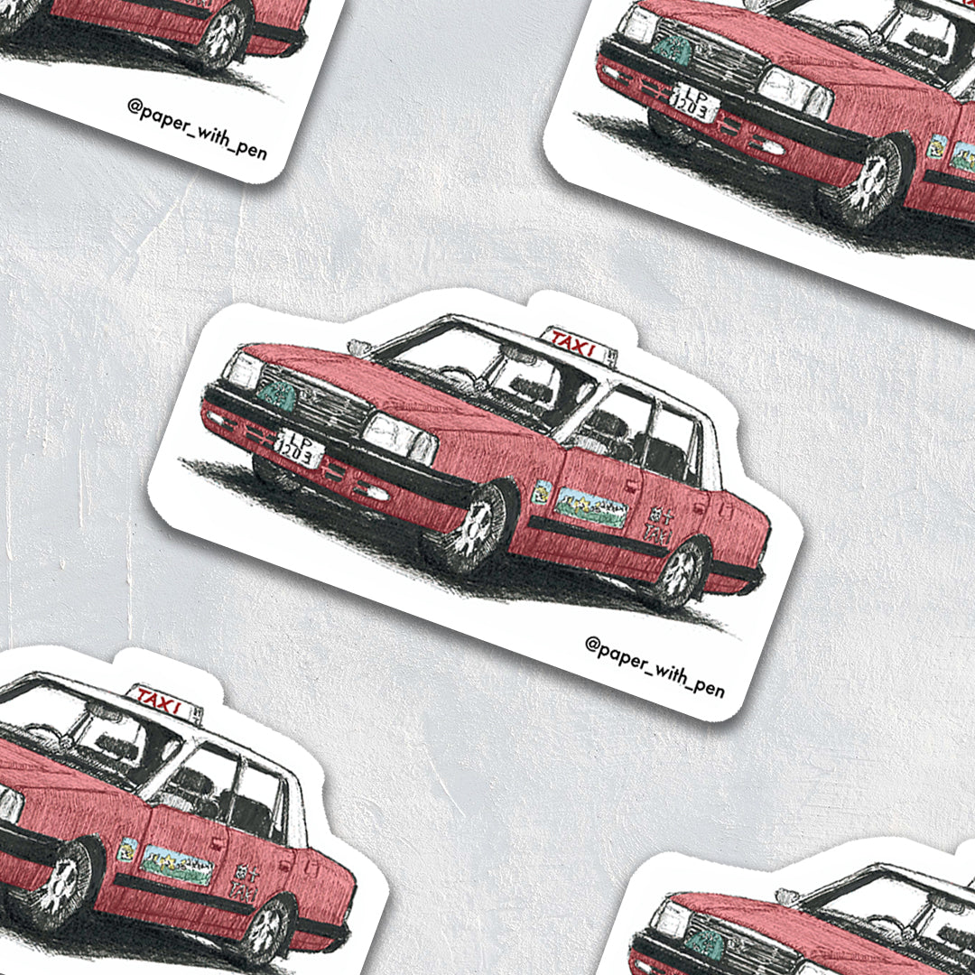 Hand Drawn Sticker: Taxi
