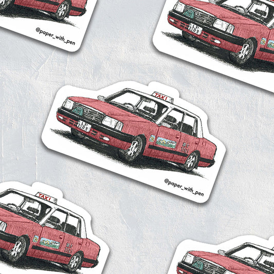 Hand Drawn Sticker: Taxi