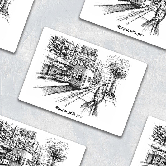 Hand Drawn Sticker: Tram