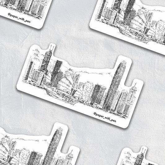 Hand Drawn Sticker: Victoria Harbour