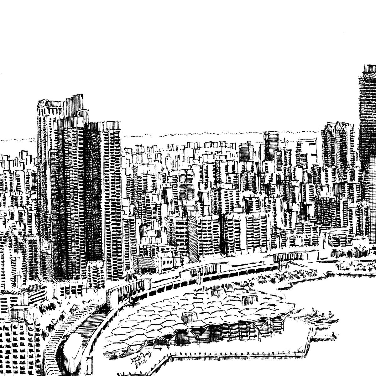 Aerial View of Kaohsiung (Original Drawing)