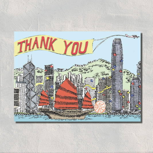 Hong Kong Thank You Card : Victoria Harbour